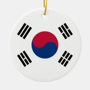 Cerâmica Ornamento com a bandeira de Coreia do Sul