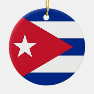 Cerâmica Ornamento com a bandeira de Cuba