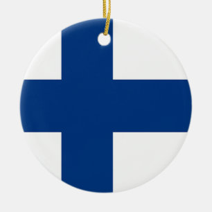 Cerâmica Ornamento com a bandeira de Finlandia