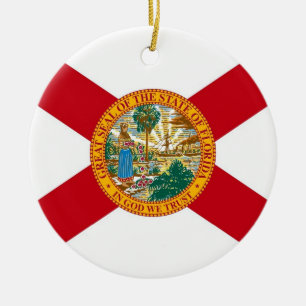 Cerâmica Ornamento com a bandeira de Florida