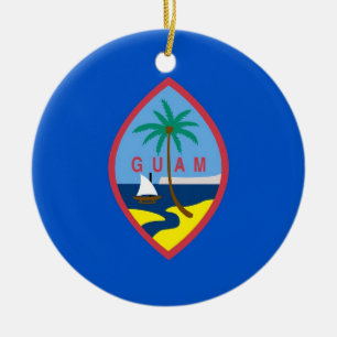 Cerâmica Ornamento com a bandeira de Guam