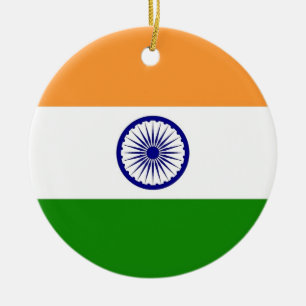 Cerâmica Ornamento com a bandeira de India