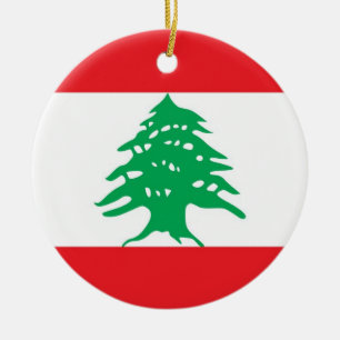 Cerâmica Ornamento com a bandeira de Líbano