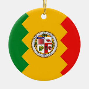 Cerâmica Ornamento com a bandeira de Los Angeles,