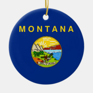 Cerâmica Ornamento com a bandeira de Montana