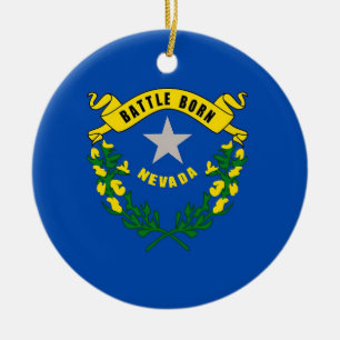 Cerâmica Ornamento com a bandeira de Nevada