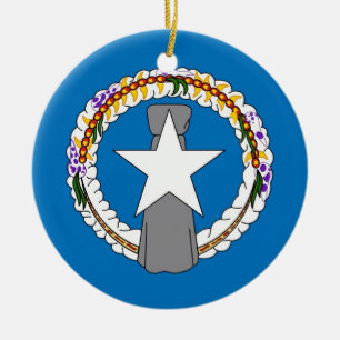 Cerâmica Ornamento com a bandeira de Northern Mariana