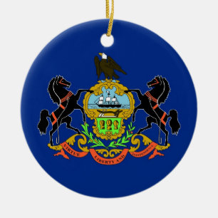 Cerâmica Ornamento com a bandeira de Pensilvânia