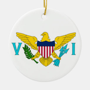 Cerâmica Ornamento com a bandeira de Virgin Islands