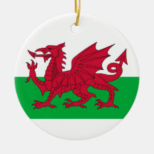 Cerâmica Ornamento com a bandeira de Wales