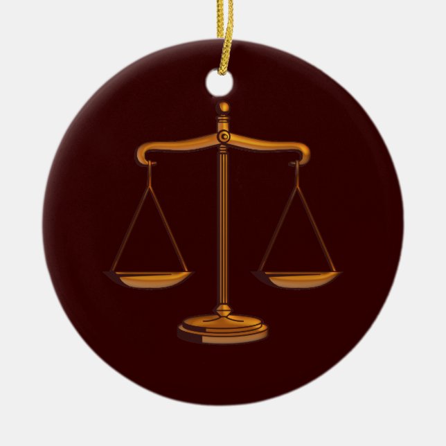 Cerâmica Ornamento com as escalas de justiça (Frente)