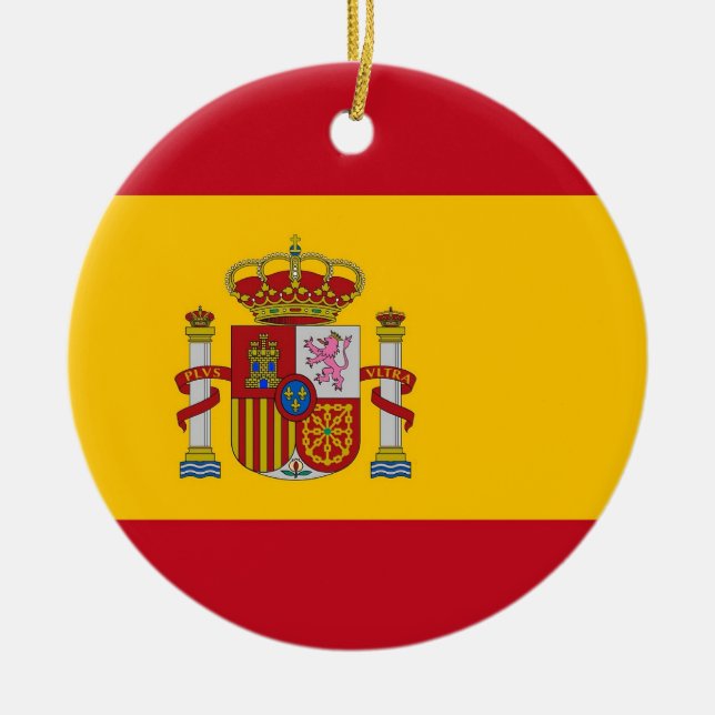 Cerâmica Ornamento com bandeira de Espanha (Frente)