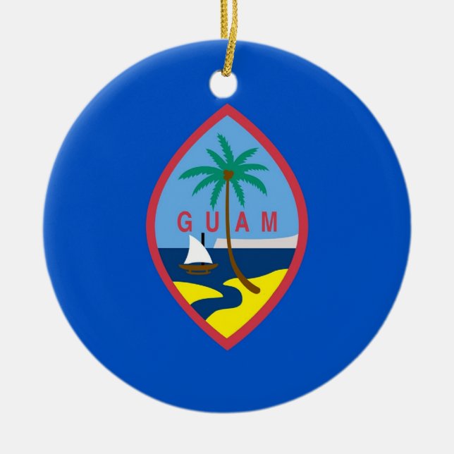 Cerâmica Ornamento com bandeira de Guam (Frente)