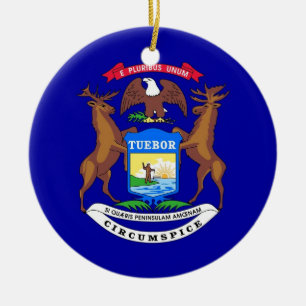 Cerâmica Ornamento com bandeira de Michigan