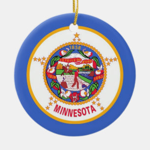 Cerâmica Ornamento com bandeira de Minnesota