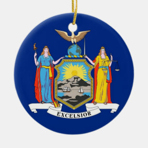 Cerâmica Ornamento com bandeira de Nova Iorque
