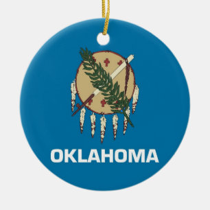 Cerâmica Ornamento com bandeira de Oklahoma