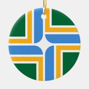 Cerâmica Ornamento com bandeira de Portland, Oregon, EUA
