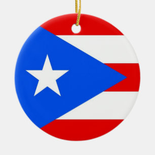 Cerâmica Ornamento com bandeira de Porto Rico