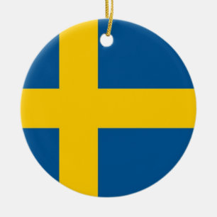 Cerâmica Ornamento com bandeira de Suecia
