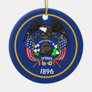Cerâmica Ornamento com bandeira de Utah