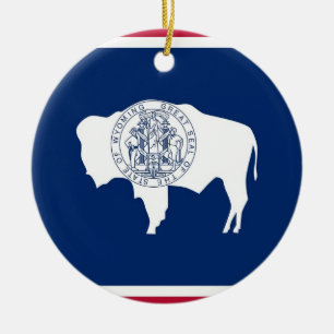 Cerâmica Ornamento com bandeira de Wyoming