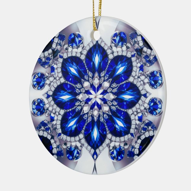 Cerâmica Ornamento com Design de cores brancas azuis (Esquerda)