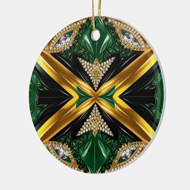 Cerâmica Ornamento com Design de cores jamaicanas (Esquerda)