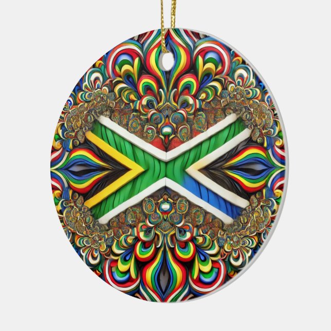 Cerâmica Ornamento com Design de cores sul-africanas (Esquerda)
