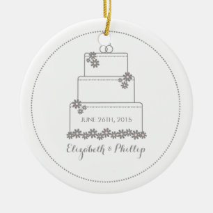 Cerâmica Ornamento comemorativo do bolo de casamento