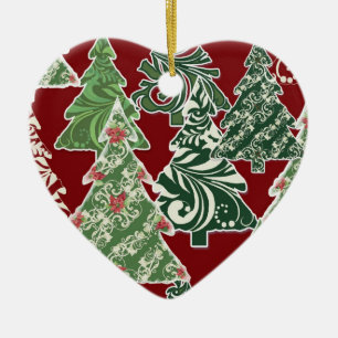 Cerâmica Ornamento contemporâneo das árvores de Natal