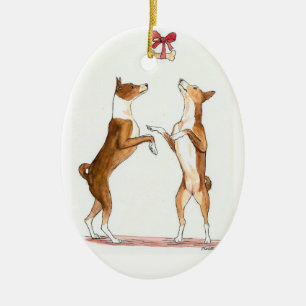 Cerâmica Ornamento da arte do cão de Basenji