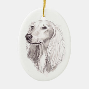 Cerâmica Ornamento da arte do cão de Saluki