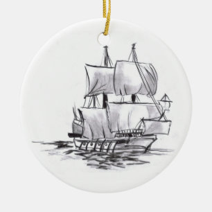 Cerâmica Ornamento da arte do navio de pirata