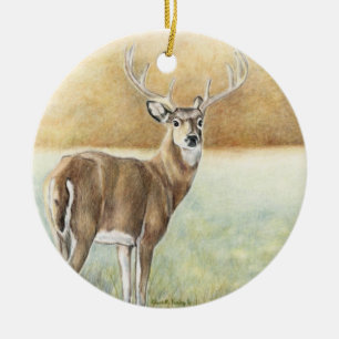 Cerâmica Ornamento da arte dos cervos de Whitetail