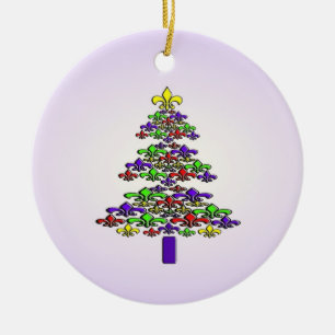 Cerâmica Ornamento da árvore de Natal da flor de lis