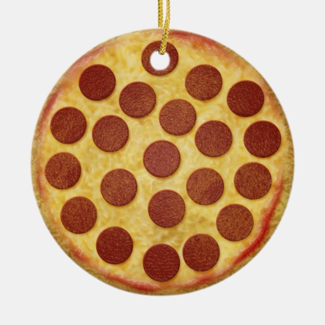 Cerâmica Ornamento da árvore de Natal da pizza (Frente)