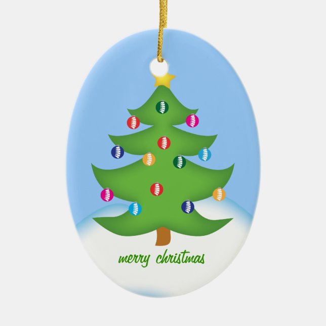 Cerâmica Ornamento da árvore de Natal da quiroterapia (Frente)