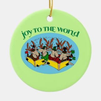 Cerâmica Ornamento da árvore de Natal da rena dos Carolers