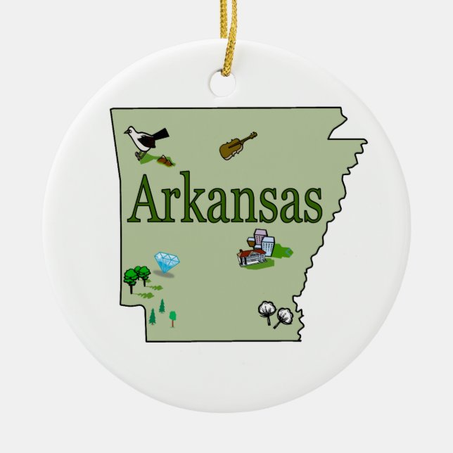 Cerâmica Ornamento da árvore de Natal de Arkansas (Frente)