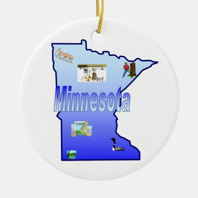 Cerâmica Ornamento da árvore de Natal de Minnesota (Frente)
