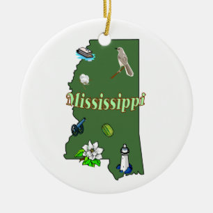Cerâmica Ornamento da árvore de Natal de Mississippi