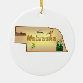 Cerâmica Ornamento da árvore de Natal de Nebraska