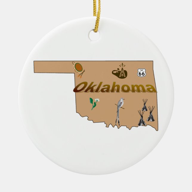 Cerâmica Ornamento da árvore de Natal de Oklahoma (Frente)
