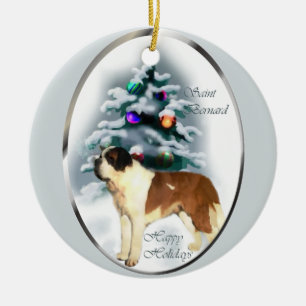 Cerâmica Ornamento da árvore de Natal de St Bernard