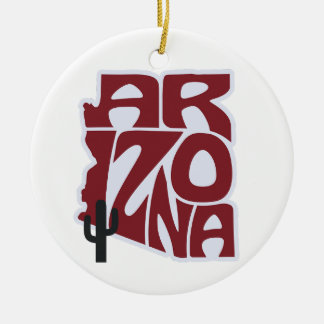 Cerâmica Ornamento da Árvore de Natal do Estado da arizona