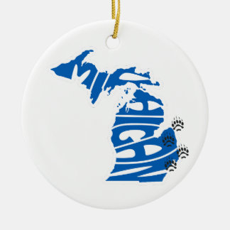 Cerâmica Ornamento da Árvore de Natal do estado de Michigan