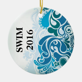Cerâmica Ornamento da árvore de Natal dos nadadores
