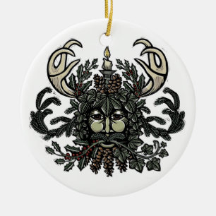 Cerâmica Ornamento da árvore do homem verde de solstício 