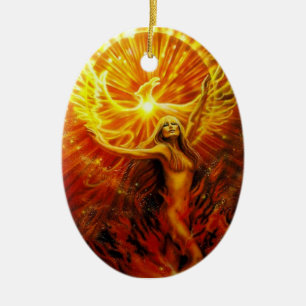 Cerâmica Ornamento da ascensão de Phoenix pela íris de Li